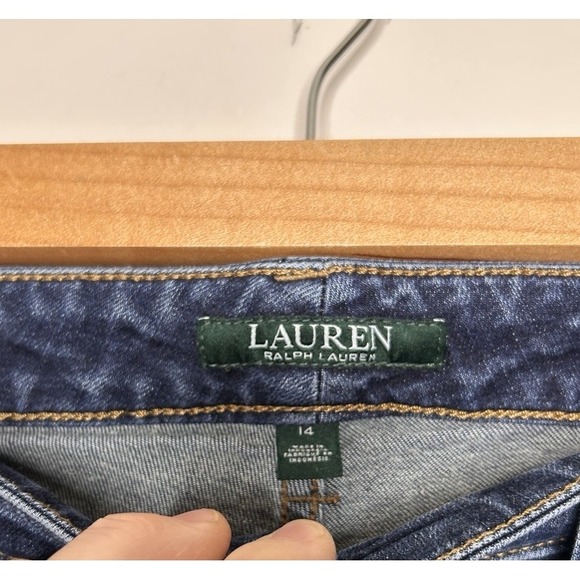 Lauren Ralph Lauren Women Modern Straight Curvy Jeans Dark Wash Denim Size 14 - Picture 3 of 11